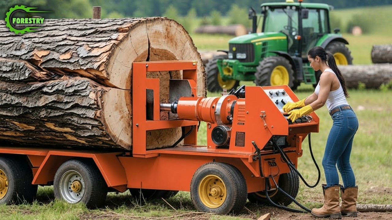 Fastest Biggest Firewood Processing Machine | Dangerous Big Chainsaw Cutting Tree machines #43
