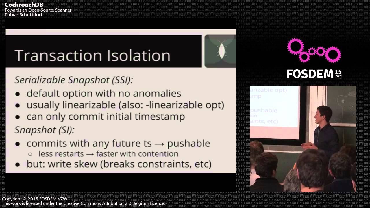 FOSDEM 2015 | CockroachDB: Towards an Open-Source Spanner with Tobias Schottdorf