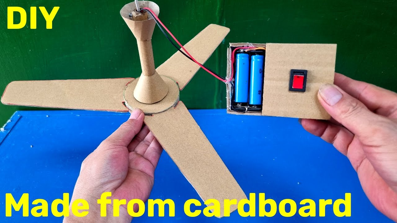 How to Make a Mini Ceiling Fan with Cardboard and Motor at Home || Homemade Ceiling Fan Collection