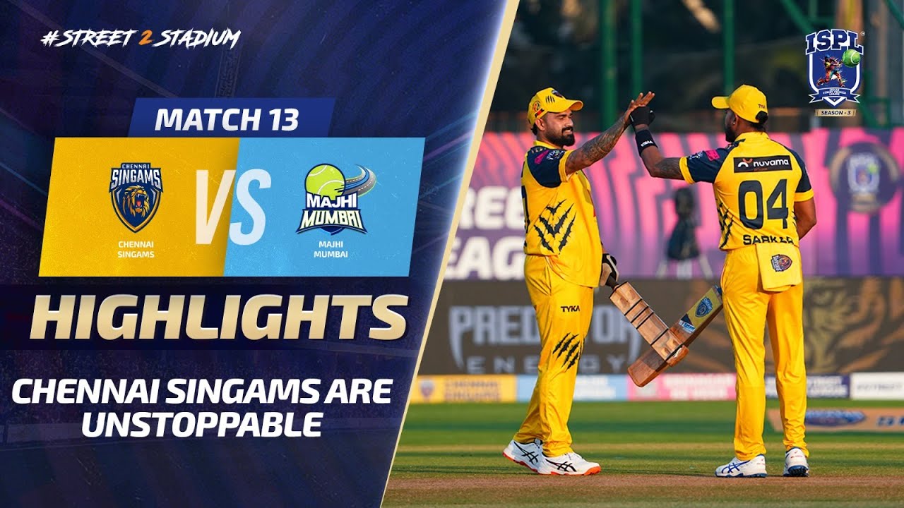 ISPL Season 3 - Match 13: Chennai Singams outplay Majhi Mumbai for a convincing win.