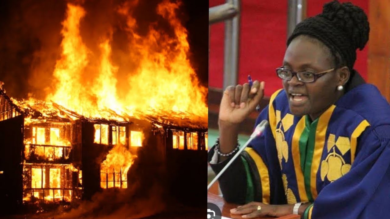 BREAKING! TANZANIAN's SPEAKER HOUSE TULIA ACKSON SET ON FIRE TODAY BY ANGRY PROTESTERS BURNT DOWN
