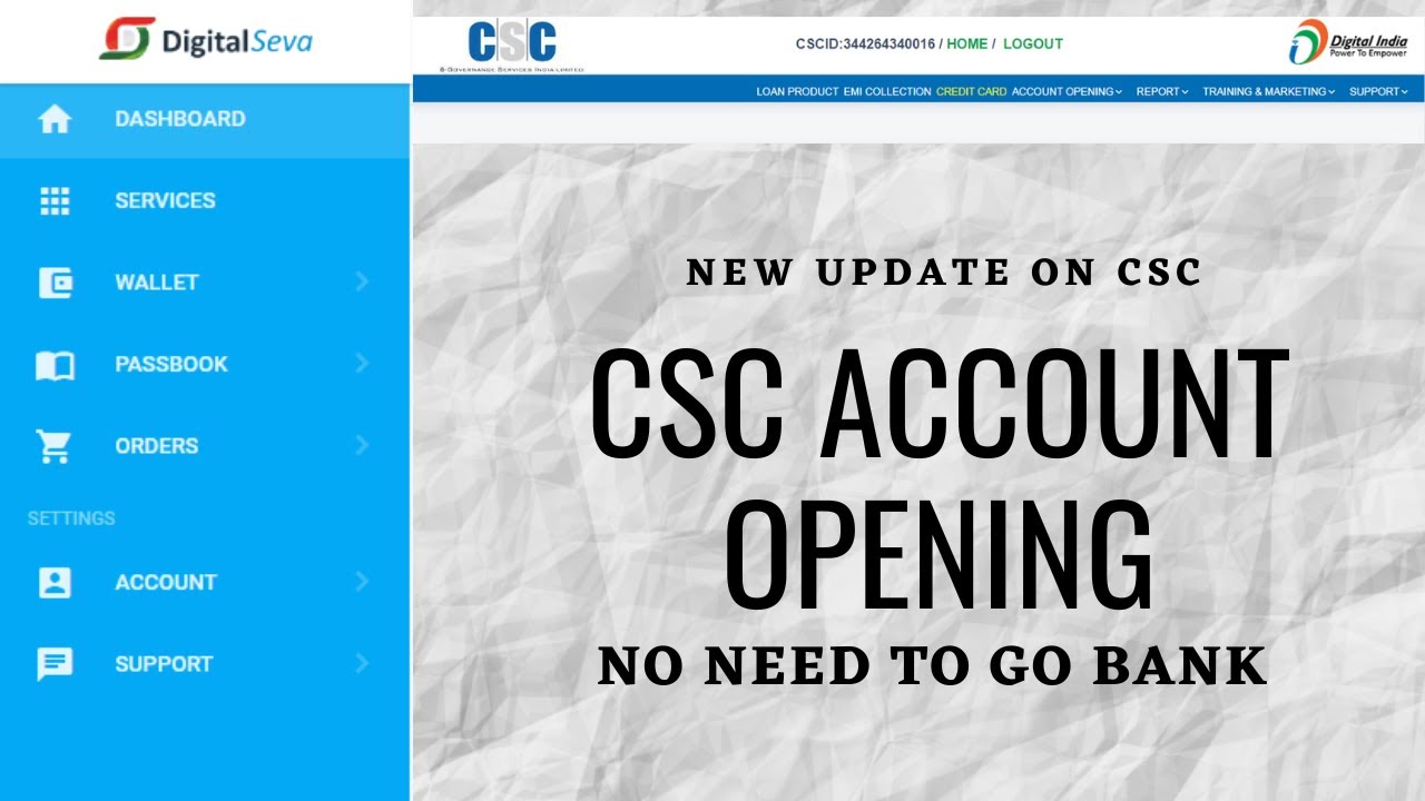 CSC NEW SERVICE 2022 | csc digital bank start | OPENING BANK ACCOUNT | Just for Students