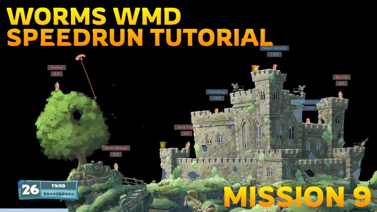 Worms WMD - Mission 9 (When Will I Siege You Again?) Speedrun Tutorial
