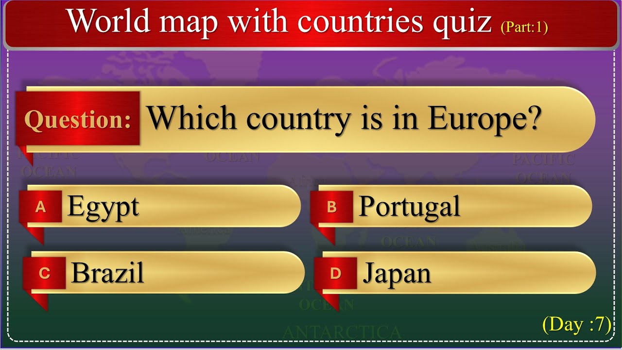 World map with countries quiz | Guess the Countries on the World Map| Geography Quiz Challenge|day7,