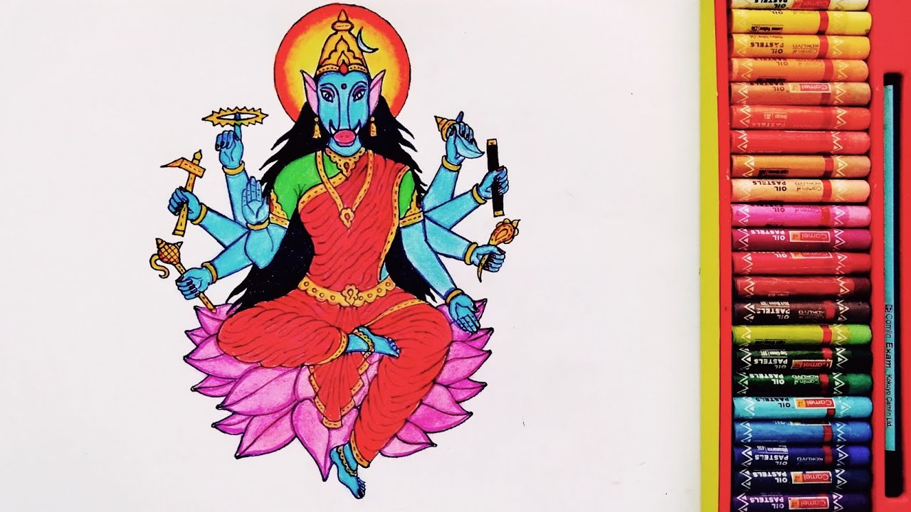 How to Draw Varahi Amman Step By Step | Painting Of Varahi Amman | Drawing Of Mariamman | DrawingArt
