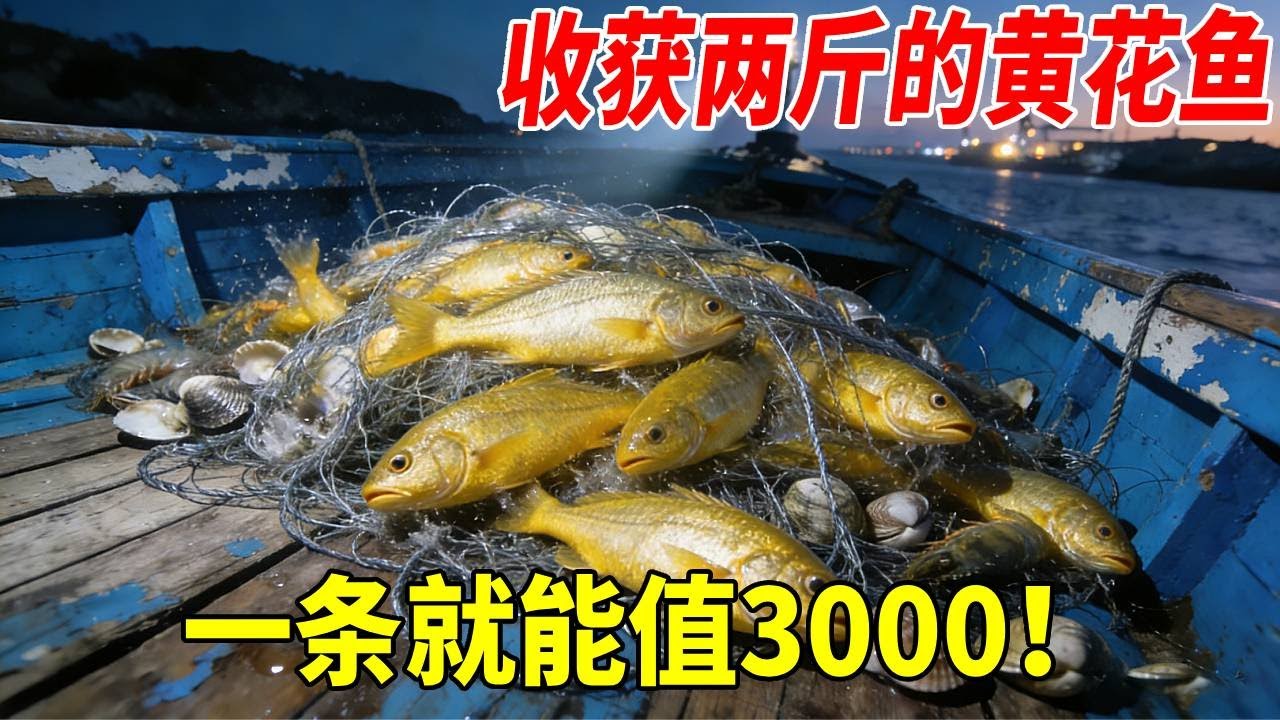 收获两斤的黄花鱼，一条就能值3千块钱，还有海红斑也抓到了  #渔民  #出海捕鱼 #捕鱼