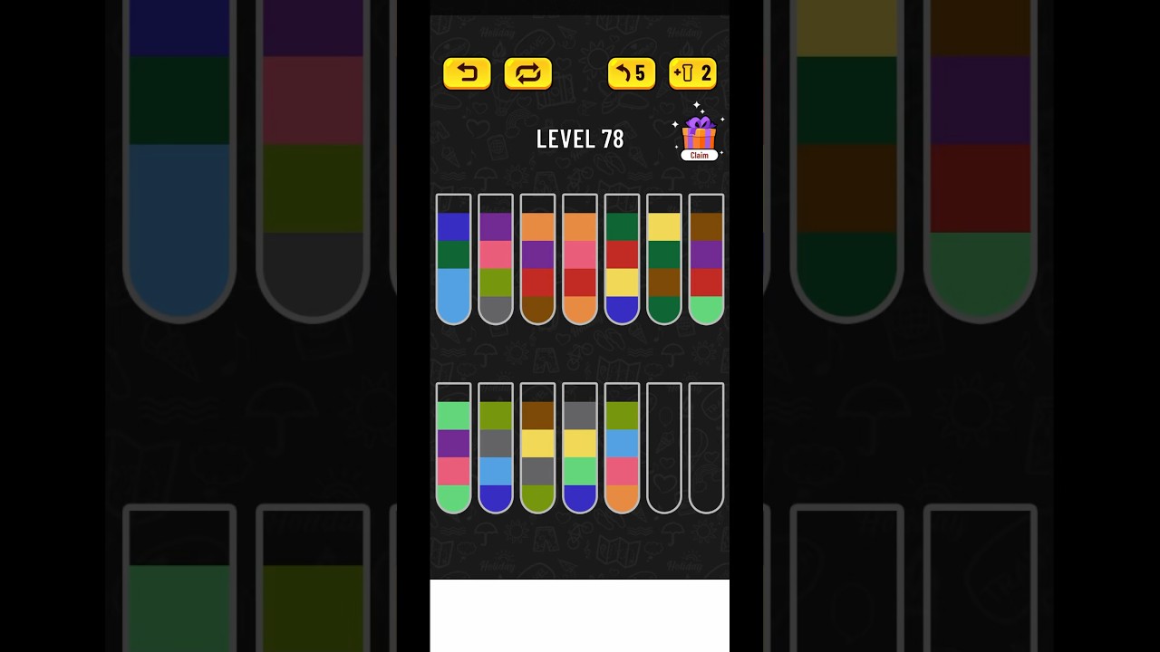 Water Sort Puzzle Level 78 Walkthrough #shorts #watersortpuzzle