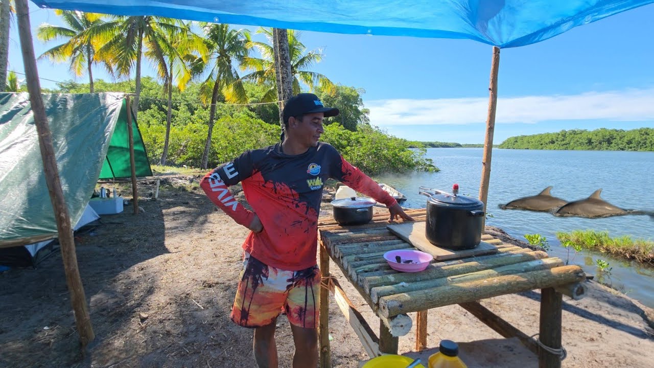 SIRI AZUL, GOLFINHOS E MOREIAS NO ACAMPAMENTO EM ILHA DESERTA