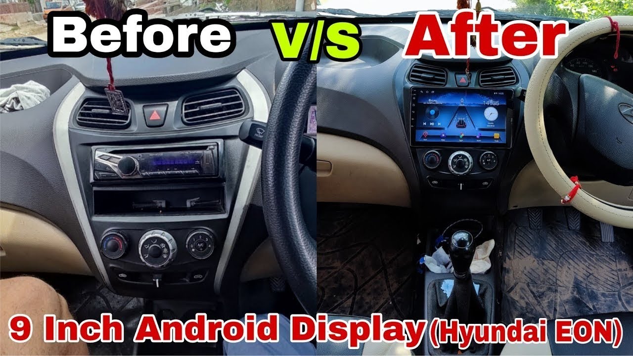 EON 9 Inch Android Stereo😍| 8 Inch Bass Tube🔥| Back HD Camera | Full Frame #hyundaieon #stereo