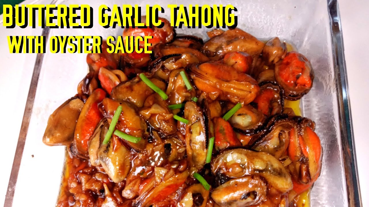 BUTTERED GARLIC TAHONG WITH OYSTER SAUCE
