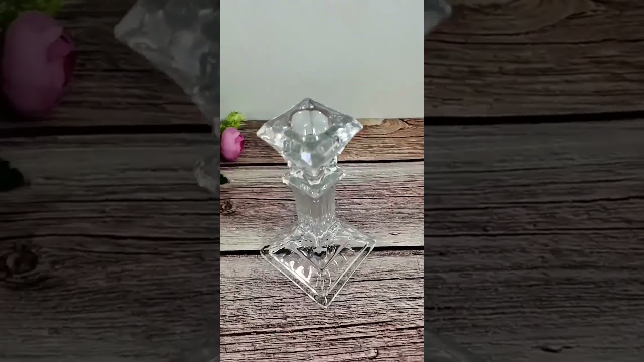 Classical Glass Candle Holder And Taper Candle - Table Decor Ideas