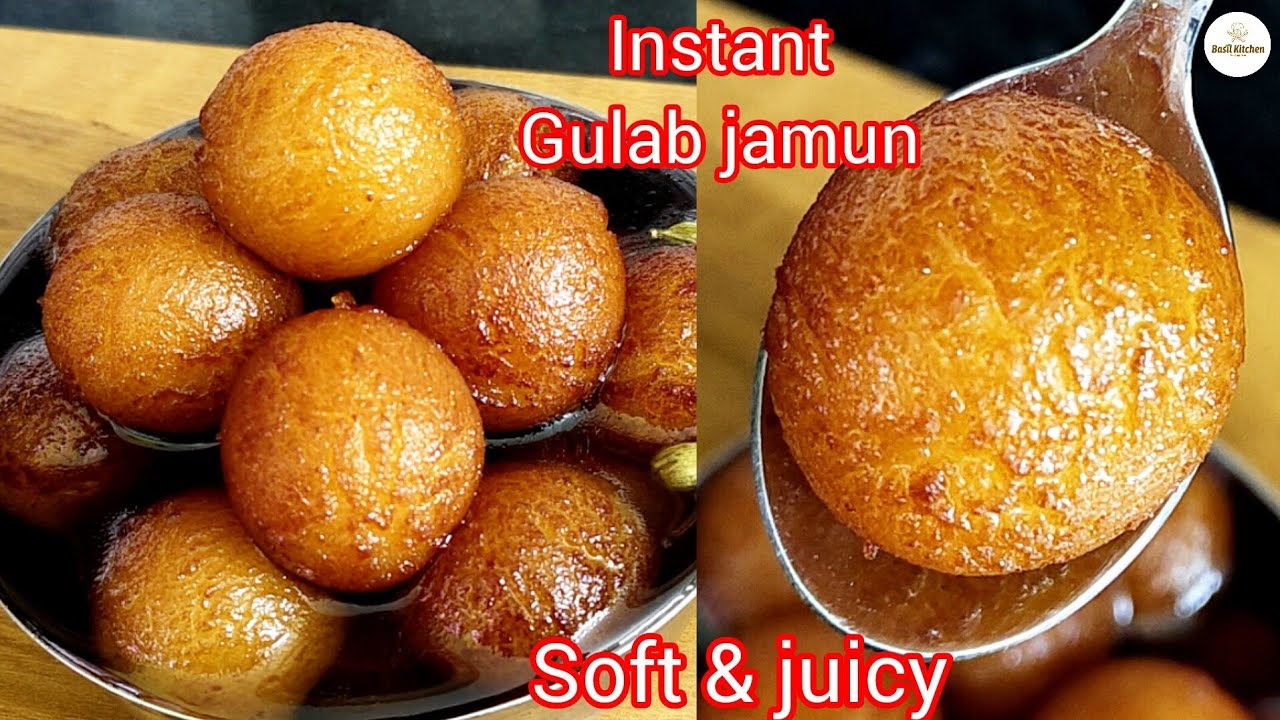 Gulab Jamun Recipe | குலாப் ஜாமூன் | Gulab Jamun with instant mix | sweet Recipes | Basil kitchen 