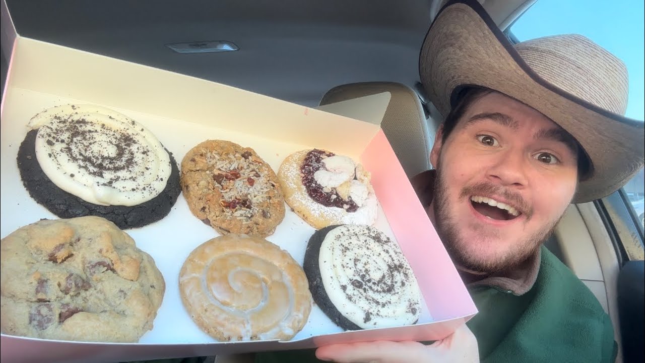CRUMBL COOKIES REVIEW PART 87: Cowboy Cookie, Raspberry Doughnut, Oreo, Honey Bun