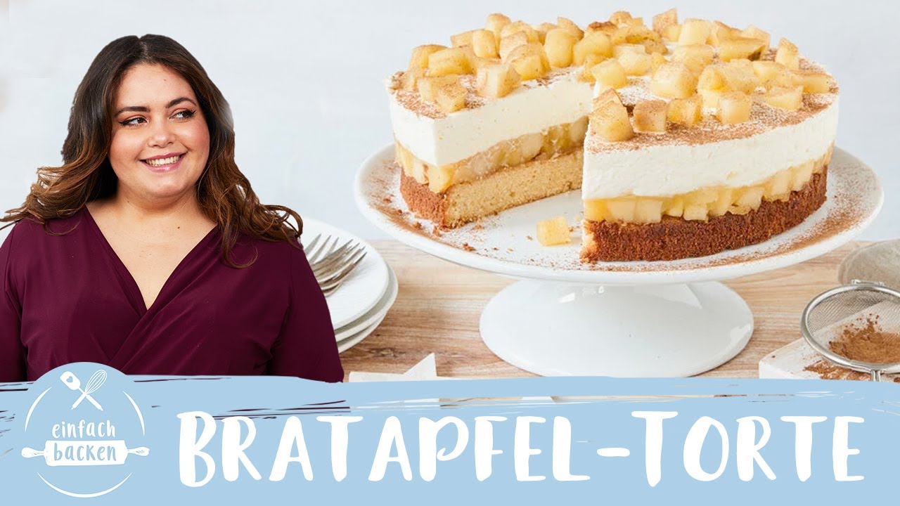 Bratapfel-Torte | Apfeltorte mit Sahne und Zimt | Apfeltraum-Torte I Einfach Backen
