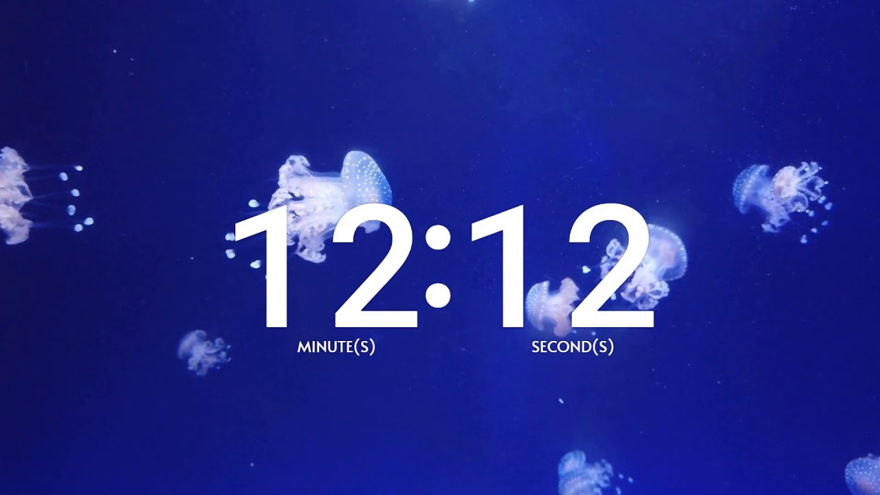 🌊 Jellyfish in Blue Water 20 Minute Countdown Timer - Calm Meditation Music