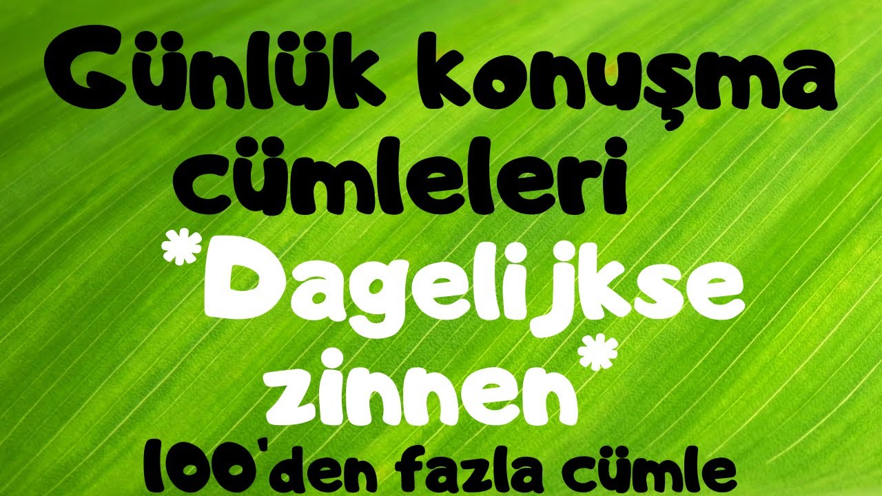 100'den fazla günlük cümle örneği! Dagelijkse zinnen! meer dan 100 woorden!