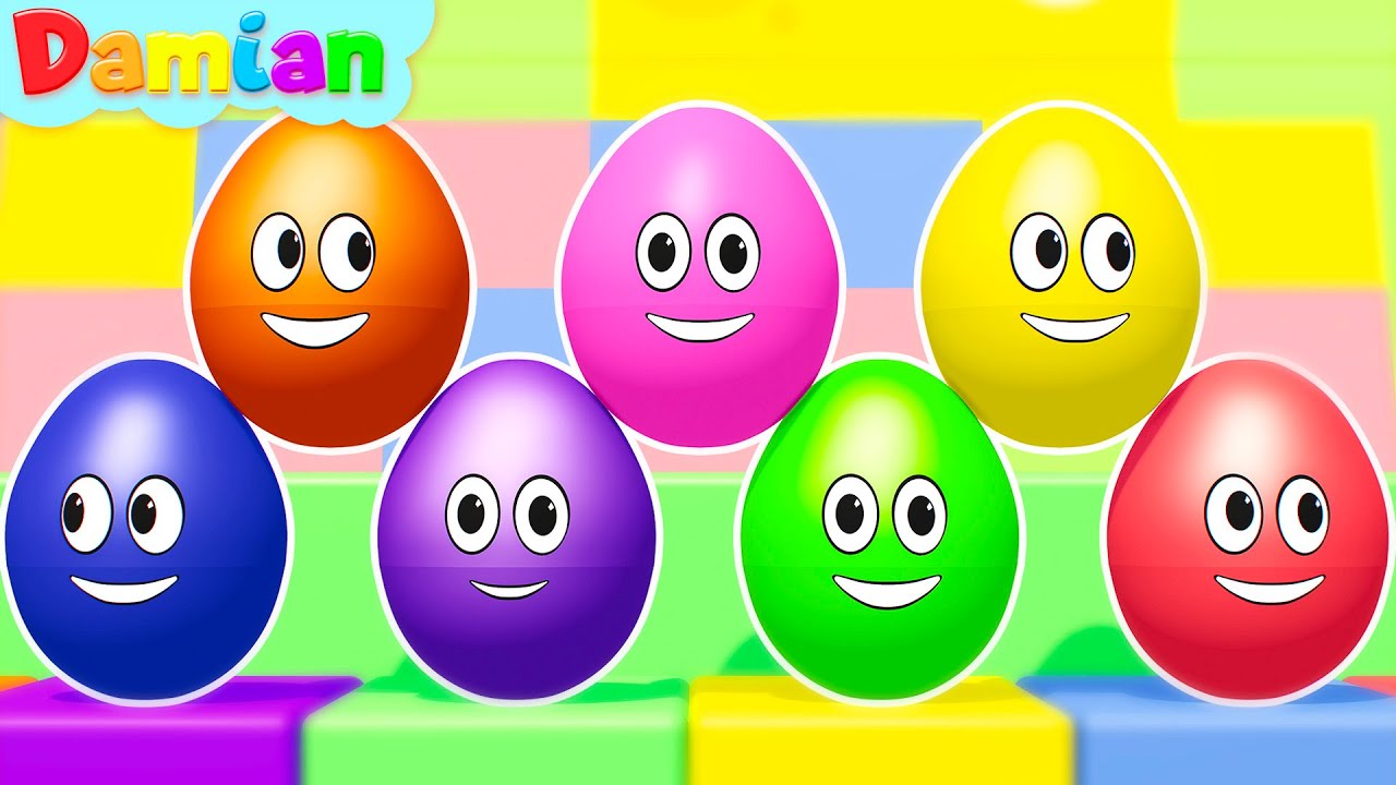 Learning Colors and Numbers Song | Colorful Eggs on the Farm | Damian Nursery Rhymes & Kids Songs