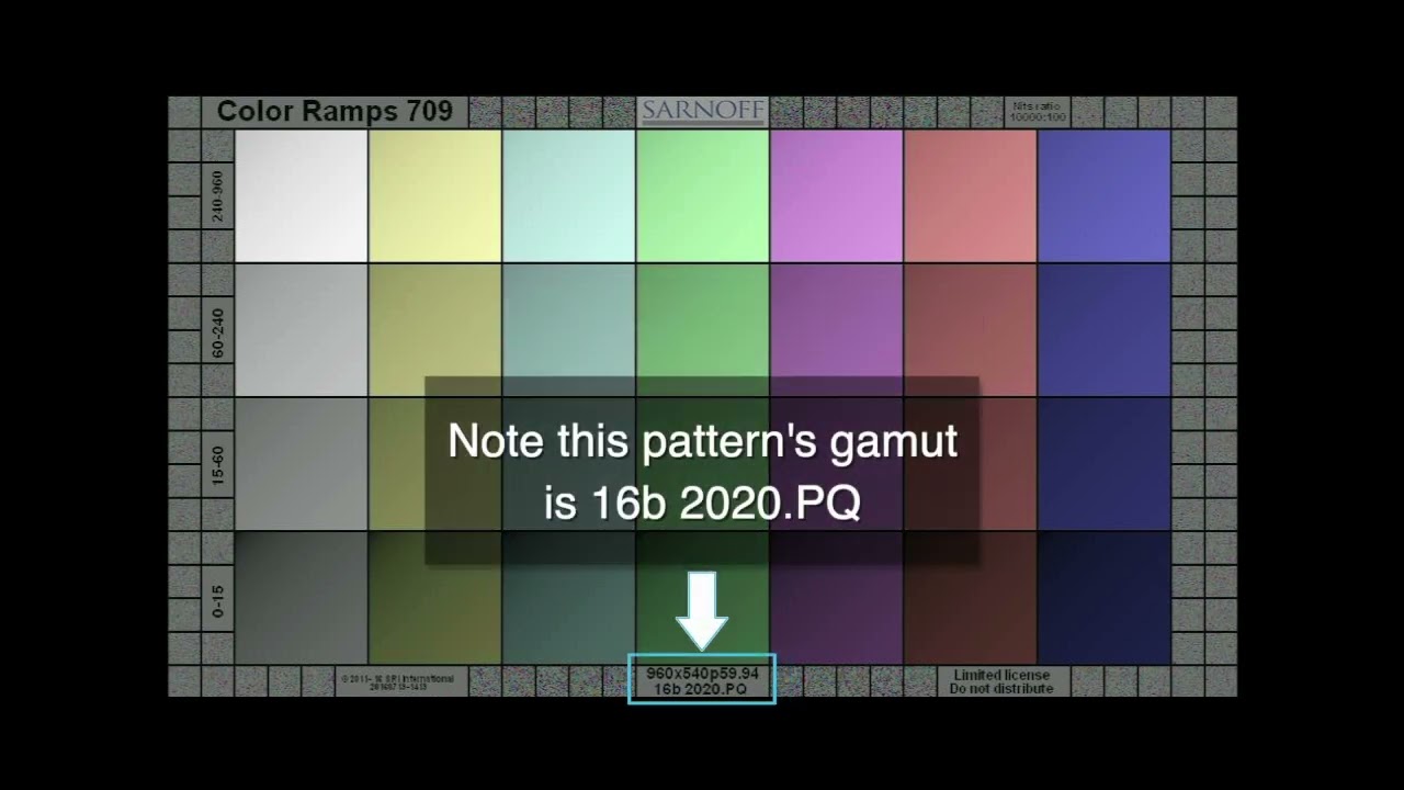 Color Ramps (709 limited) &ndash; Color space and monitor test pattern suite