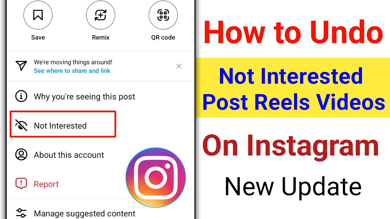 How to Undo Instagram Not Interested Post Reels Videos 2024 |Remove From Not interested On Instagram