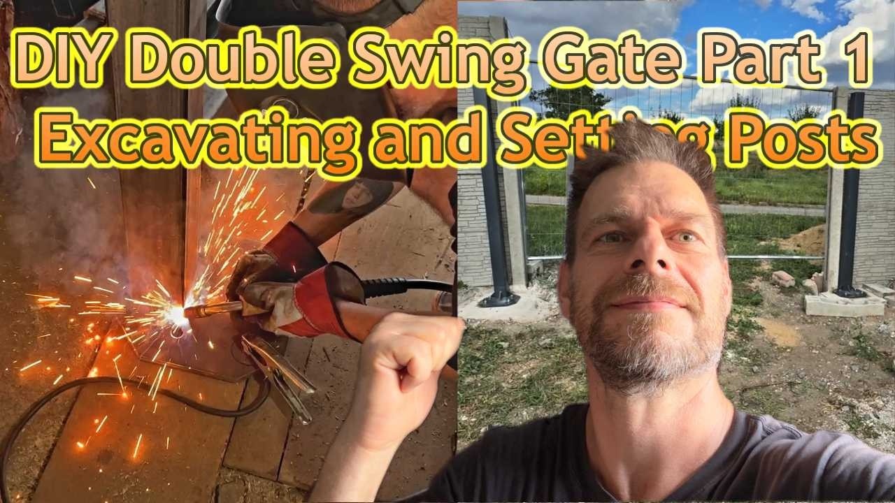 DIY Double Swing Gate Part 1 Excavating and Setting Posts  Brána svépomocí 1: Výkopy kotvení sloupků