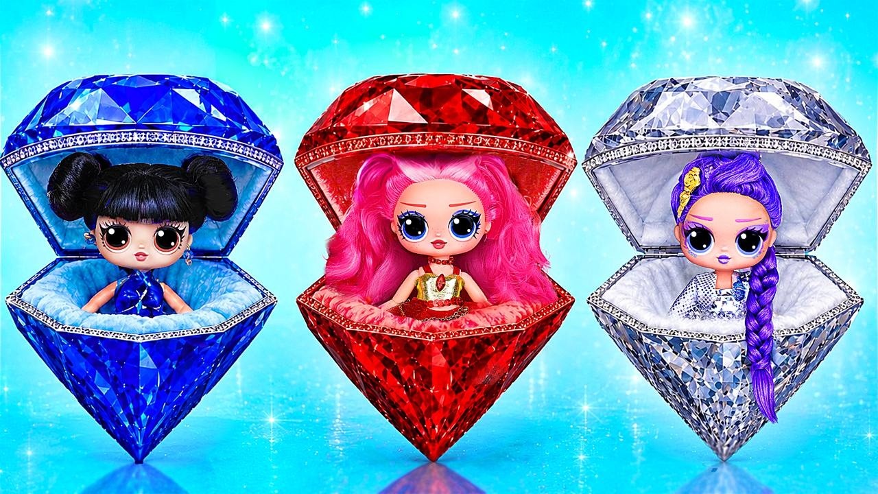 Ruby vs Diamond vs Sapphire Huntrix | One Colored Doll House Challenge! K-Pop Demon Hunters DIY