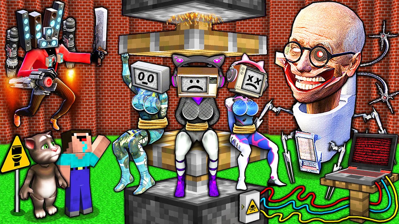 RESCUE of TV WOMAN from HYDRAULIC PRESS of SKIBIDI TOILET SCIENTIST in MINECRAFT animation