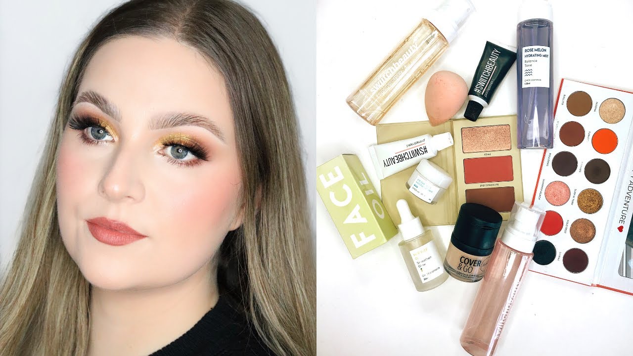 Full Face of South African Beauty Brands | Golden Makeup look | JUSTINE JUZ