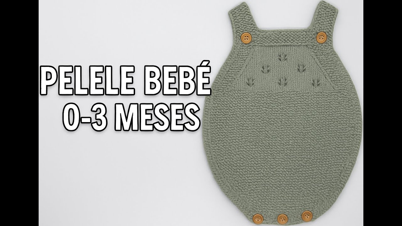 Pelele bebé con calado central a dos agujas 0/3m