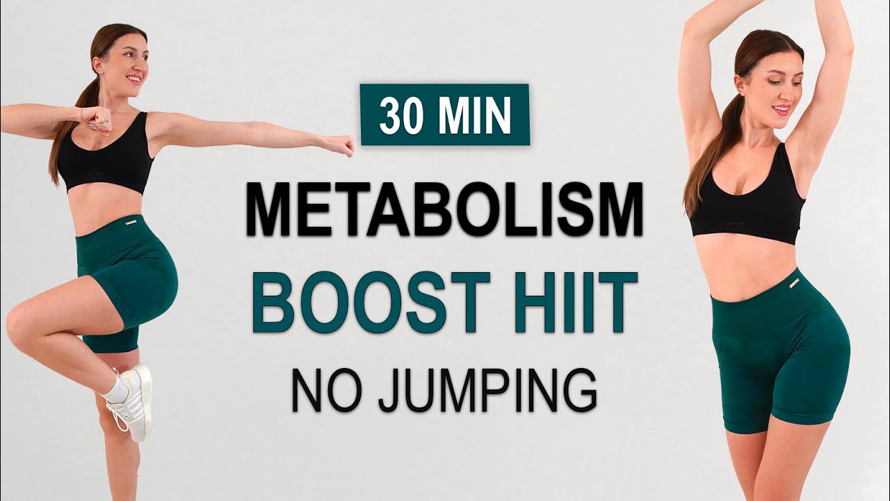 30 Min METABOLISM BOOST Workout | No Jumping HIIT - Full Body Fat Burn | No Repeat, Sweaty