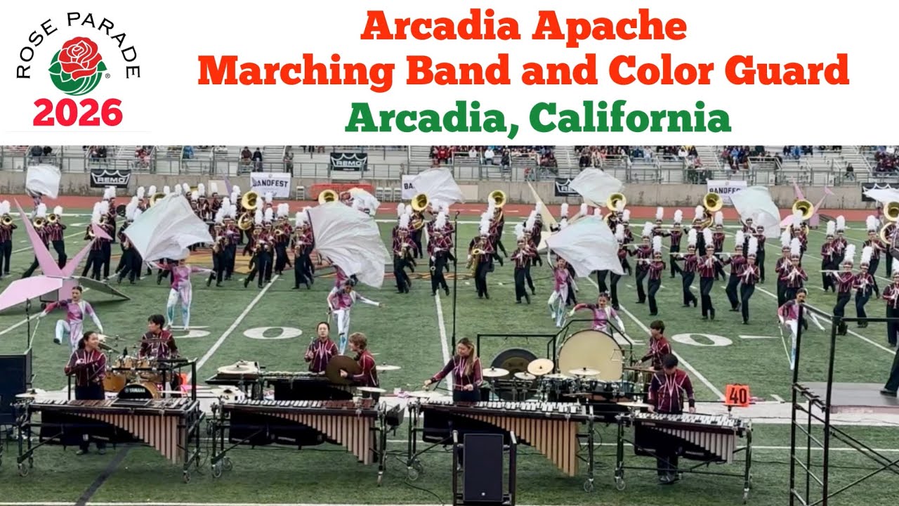 Rose Parade BANDFEST 2026 - Arcadia Apache Marching Band and Color Guard (Arcadia, California)