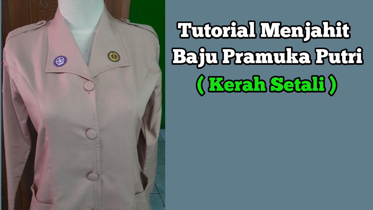 menjahit baju pramuka putri kerah setali // menjahit baju seragam pramuka putri sma