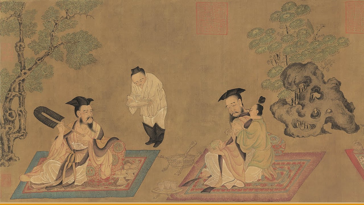 孫位 《高逸圖》一說《竹林七賢圖》殘卷  中國傳世名畫