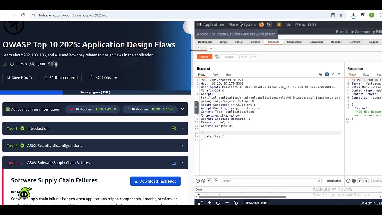OWASP Top 10 2025: Application Design Flaws | tryhackme | walkthrough| @cyberhunt4073 #owasptop10