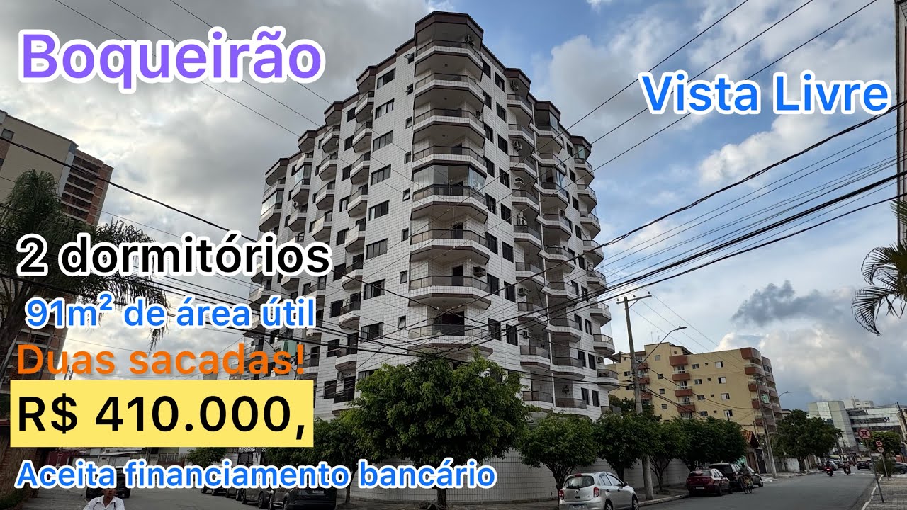 2 dormitórios ENORME, no Boqueirão. Duas sacadas, suíte, elevador, garagem, por apenas R$ 410.000,