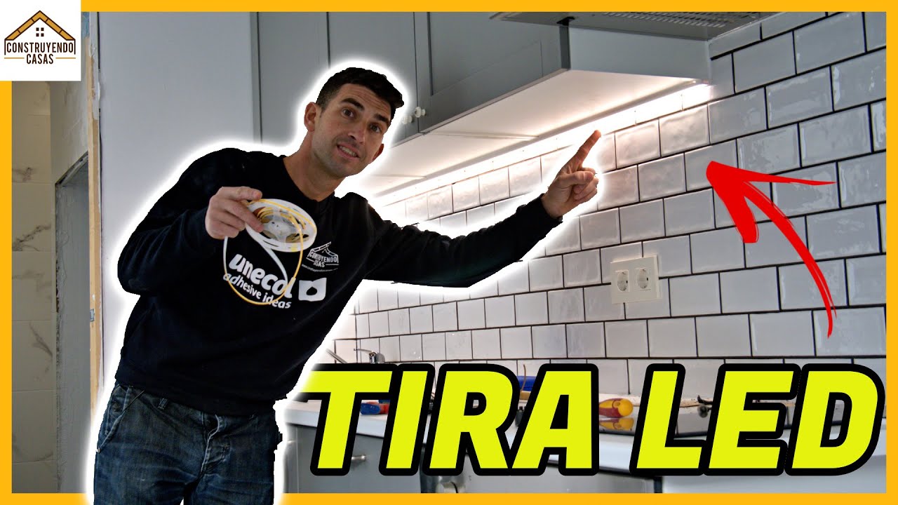 🔶Como Instalar TIRA LED Bajo MUEBLE COCINA🔶 Con Interruptor y Perfil de Aluminio.