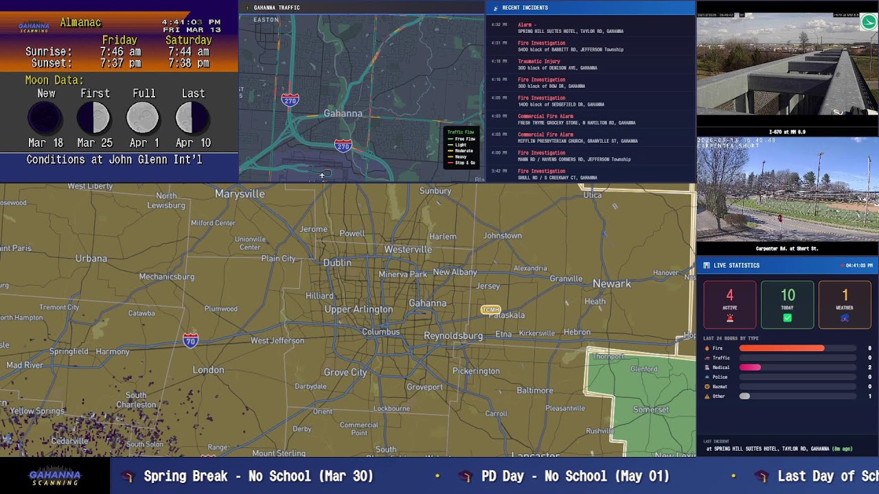 🔴 Live Weather & Traffic Coverage | Gahanna Scanning Infostream
