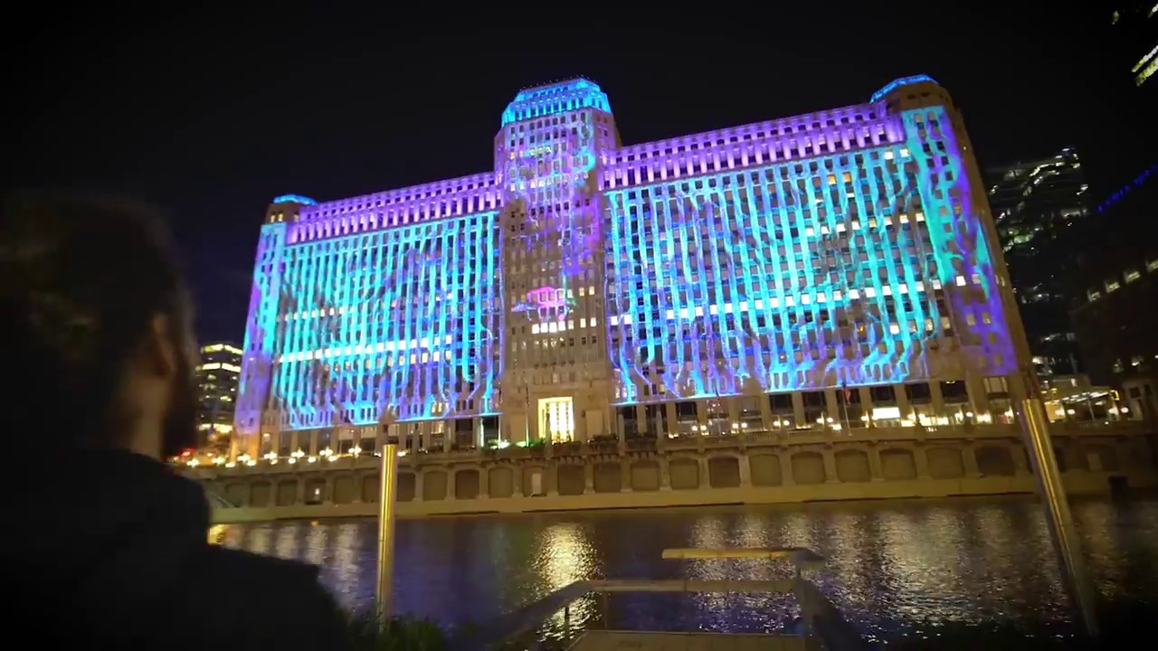 Art on theMART installation by Obscura Digital