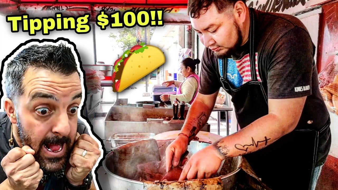 Gas Station STREET TACOS In Mexico - FANTASTIC Mexican Street Food - Tipping $100 Dollars From SUBS!