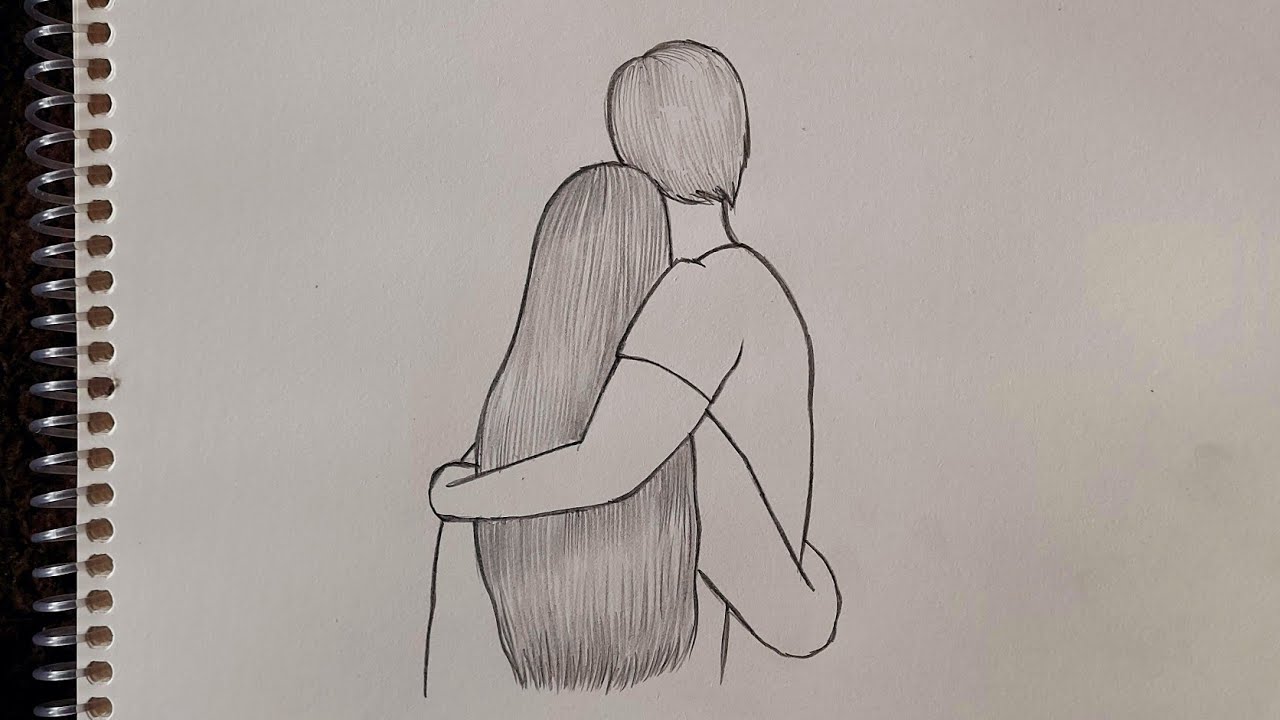 dessin très facile d'un beau couple 💕