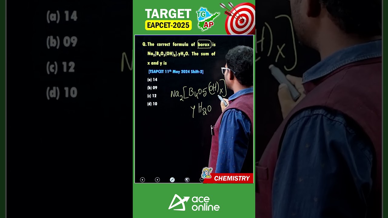Target EAPCET 2025: Chemistry | Formula of Borax #pyqs #shorttricks | ACE Online