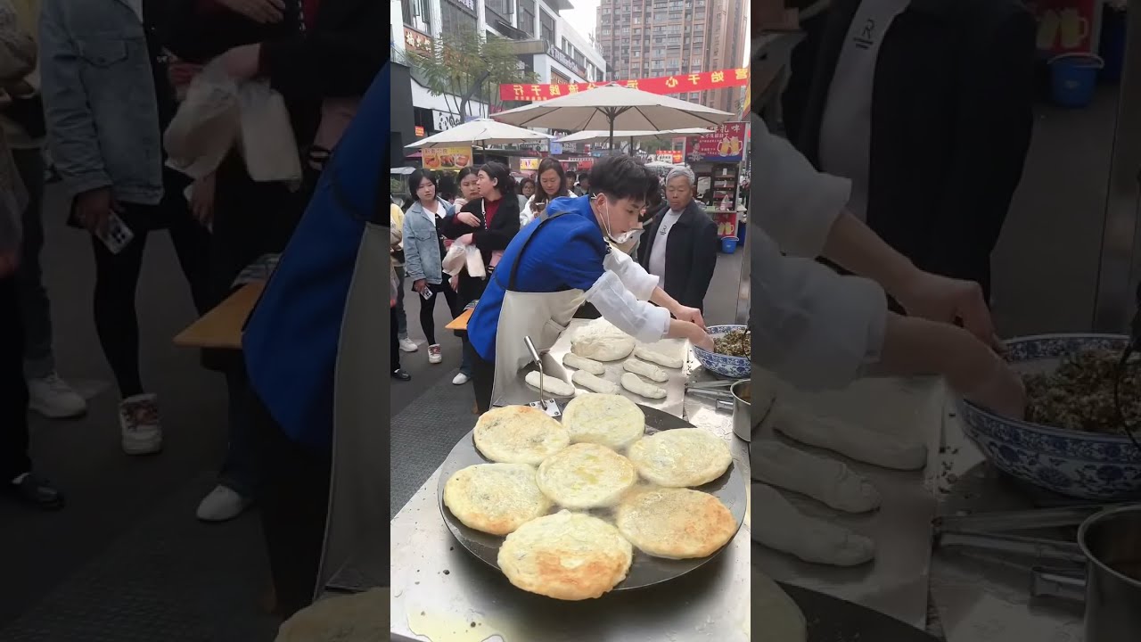 美味的蔥油餅，5元一個又圓又大好美味｜ street food | #路边摊美味
