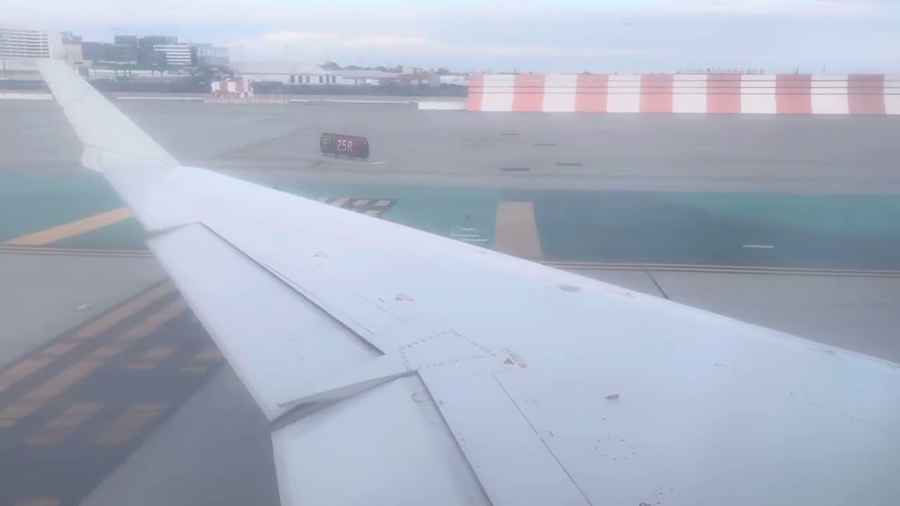American CRJ-700 pushback, taxi, and takeoff from Los Angeles Int'l