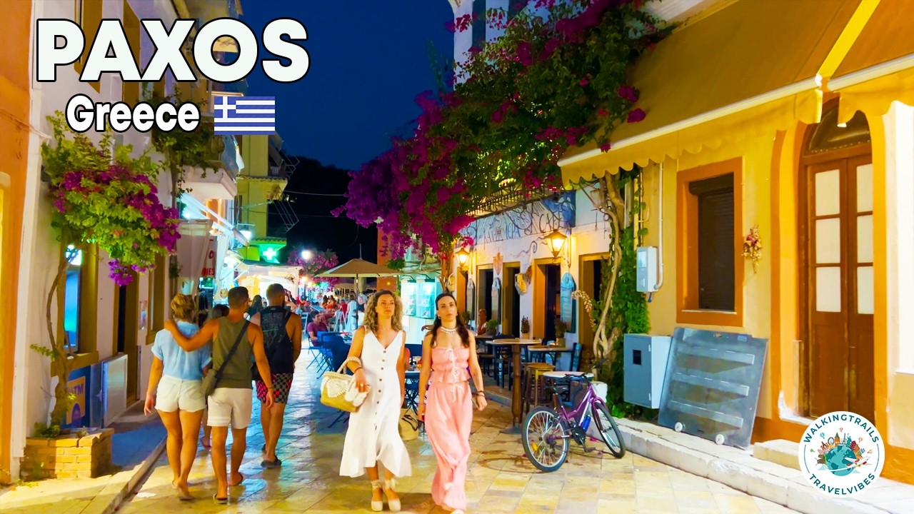 Greek Island Nights 🇬🇷 | Gaios, Paxos Under the Moonlight in 4K Ultra HD