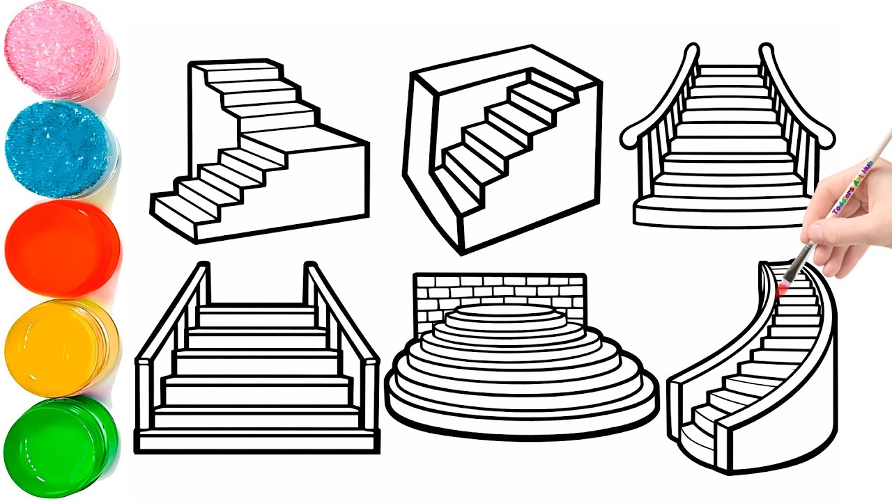 How to Draw Stairs Easy | How to Draw a Simple 3D Staircase