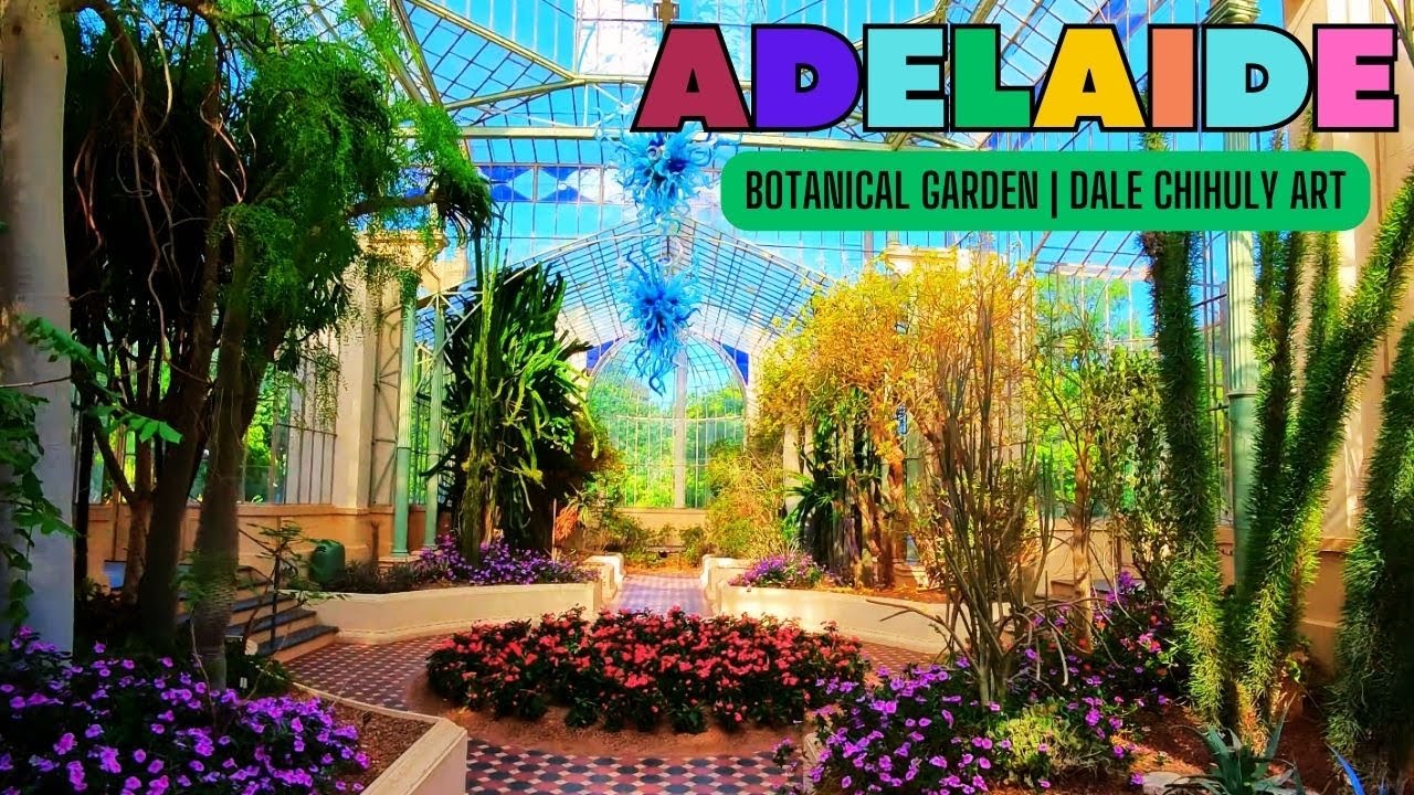 Adelaide Botanic Garden Walking Tour | Exploring Dale Chihuly Glass Art [4K]