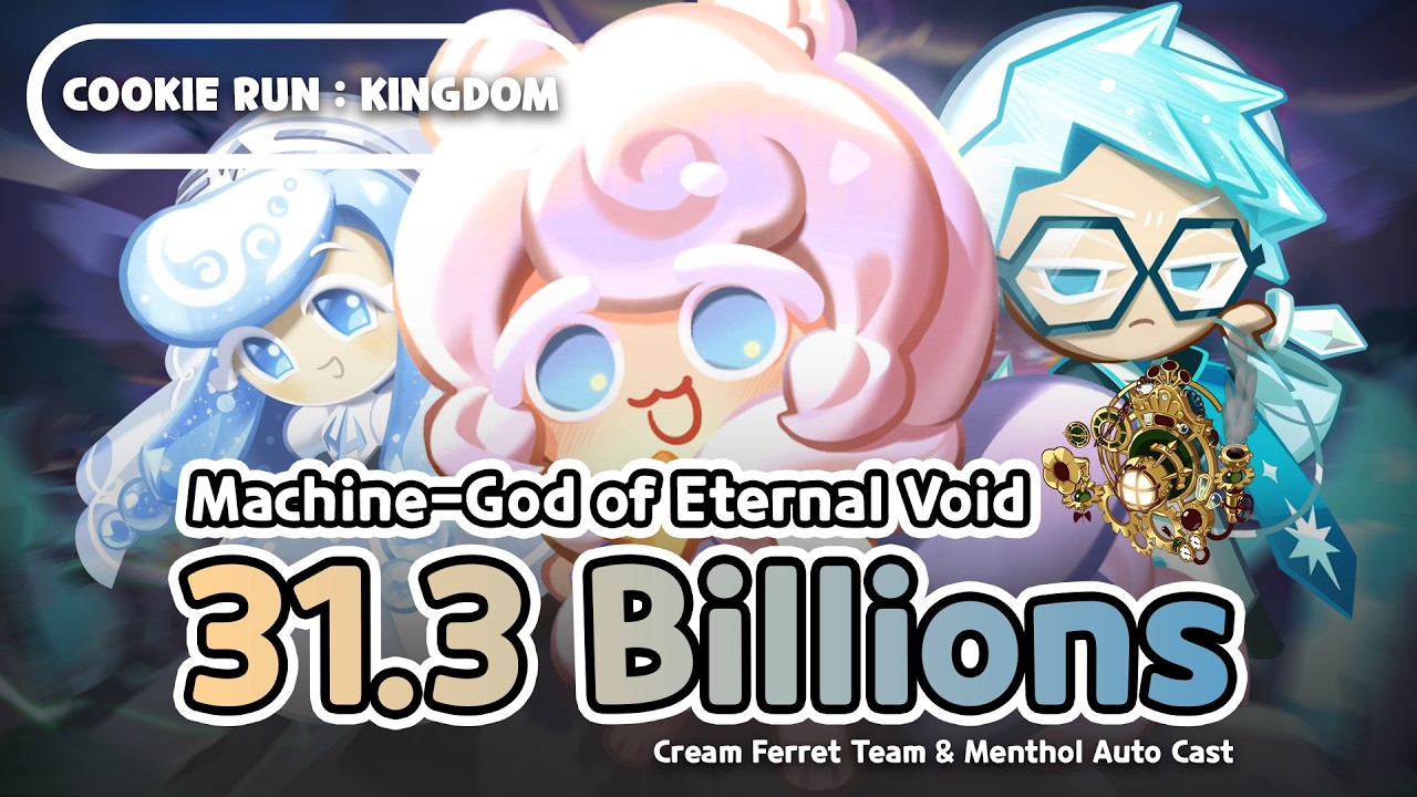 Machine-God Guild Battle 31.3B Damage w/ Cream Ferret Team & Menthol Auto Cast Build | CRK