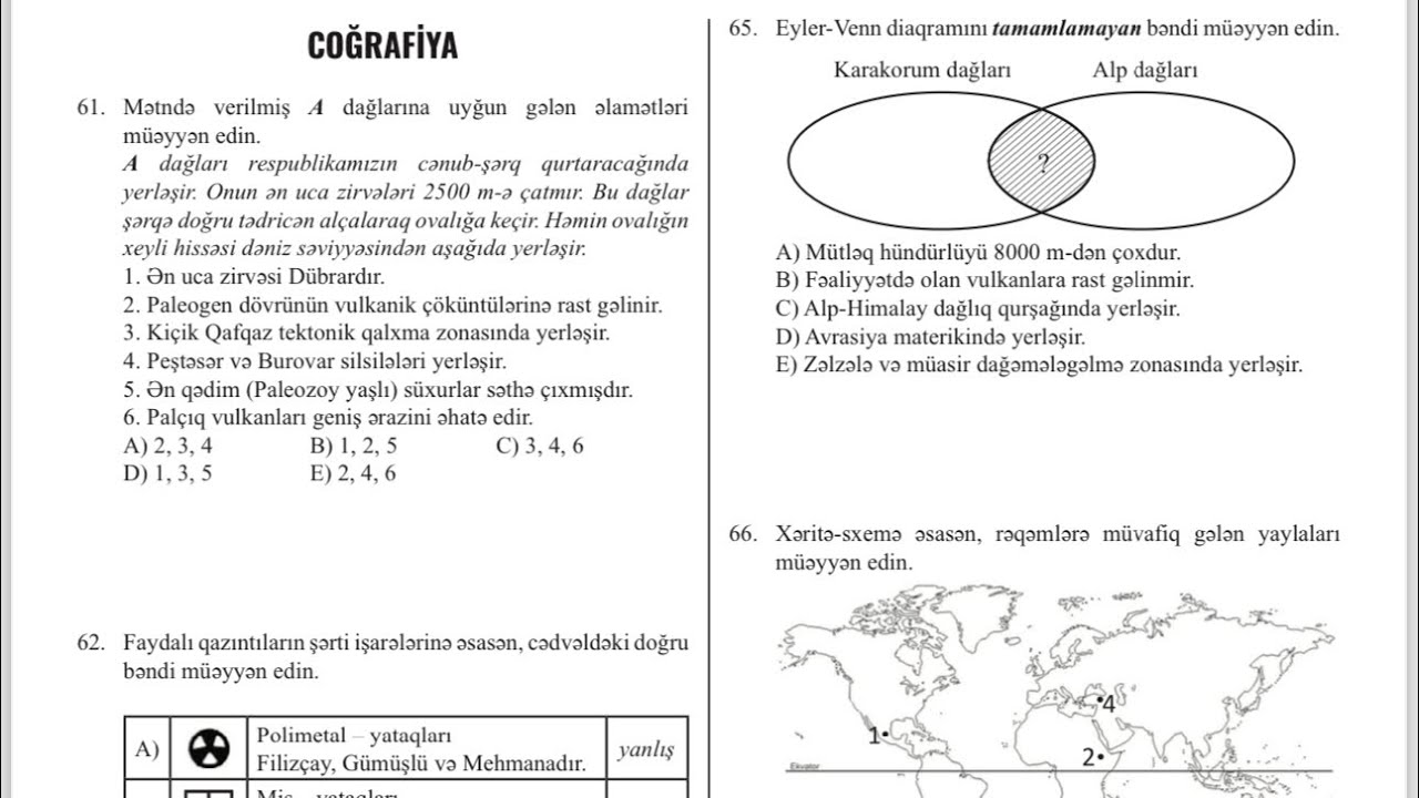 Coğrafiya 10-cu sinif GÜVƏN sınaq 5-in geniş izahı (12.01.2025)
