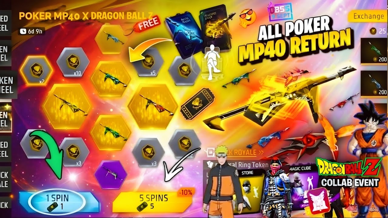 Poker Mp40 Return Confirm Date💥 Dragon Ball z Event🤯| Next Ring Itachi Mp40 l Free Fire New Event