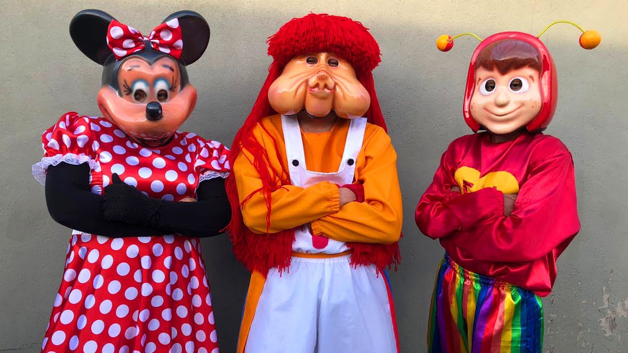 Personagens Dançando - Fofão, Chapolin e Minnie
