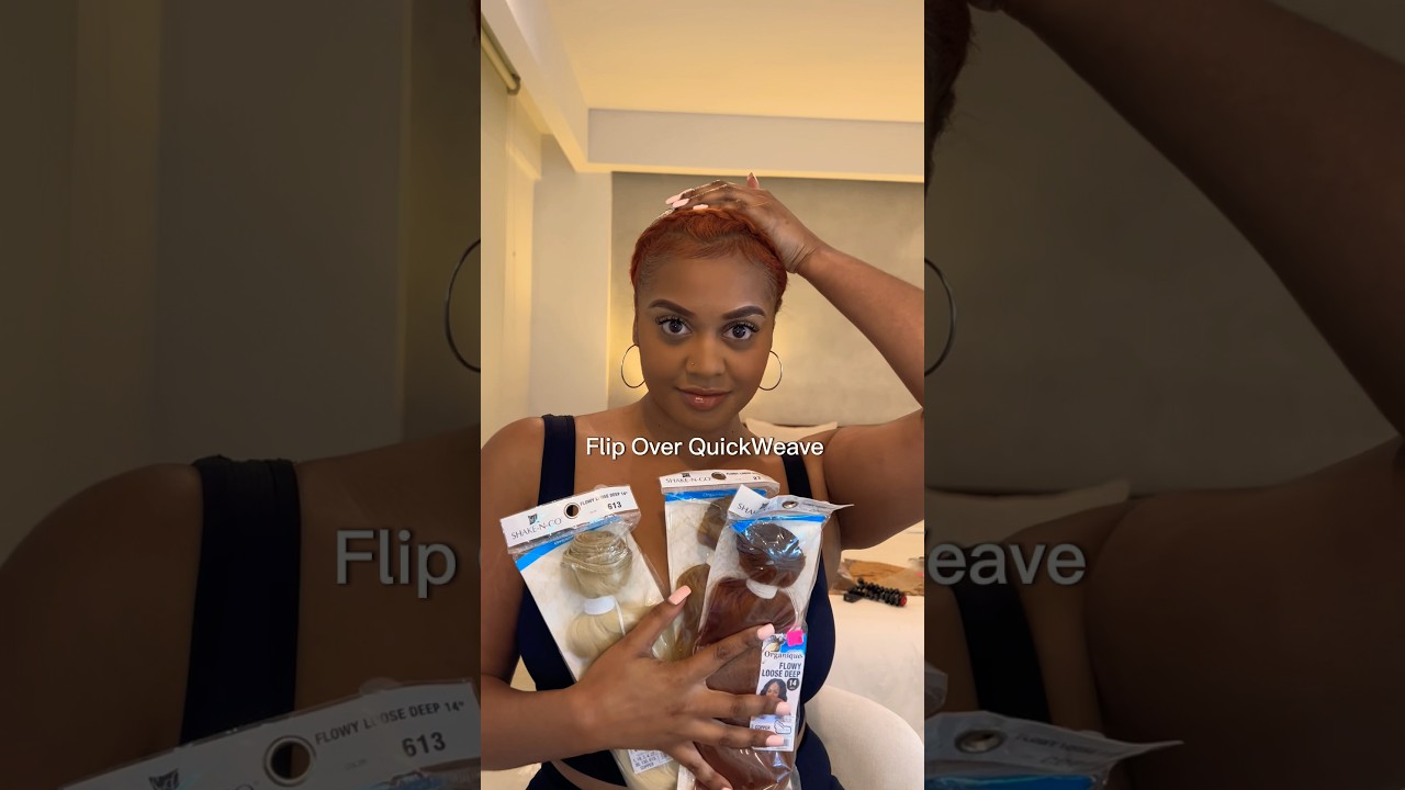 FLIP-OVER QUICKWEAVE | COPPER HAIR | ORGANIQUE FLOWY LOOSE DEEP #quickweave #organique #flipover